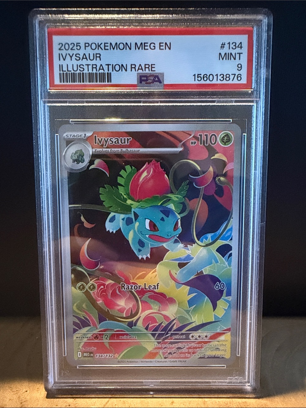 Pokemon Ivysaur Illustration Rare PSA 9 - Green, Red, Blue